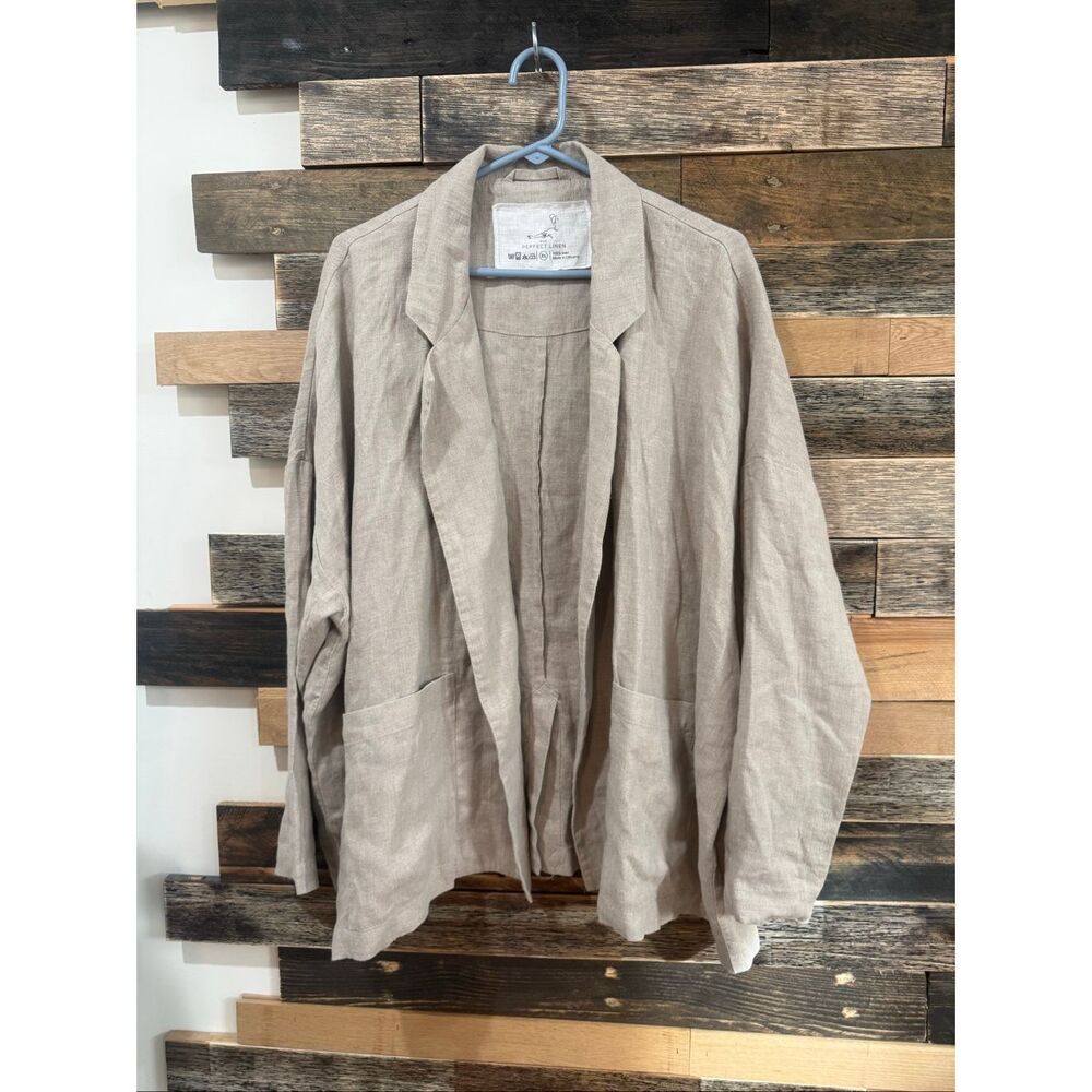 NotPerfectLinen Victoria-2 oversized jacket natural size XL